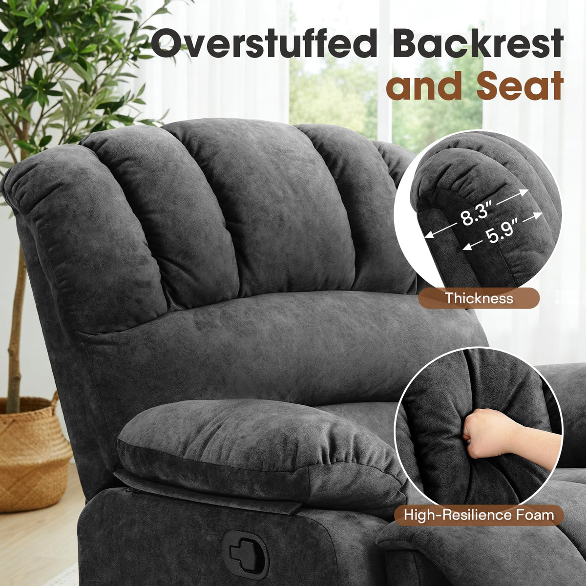 Oversized Manual Swivel Rocker Recliner Chair Q253