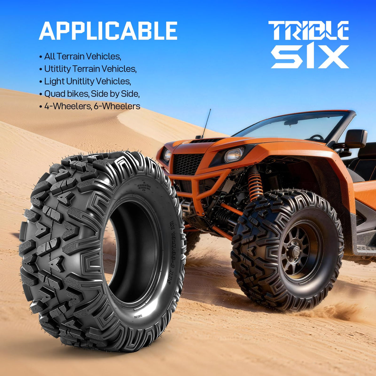 19x7-8 All-Terrain ATV Tires Pack of 2 O401