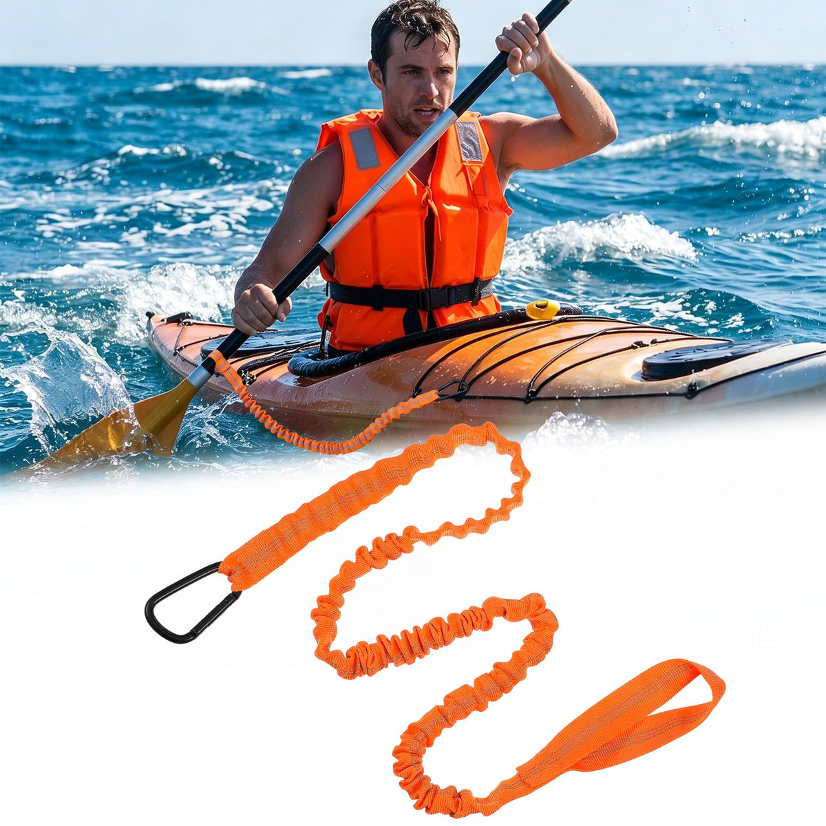 Kayak Paddle Leash with Carabiner S19858
