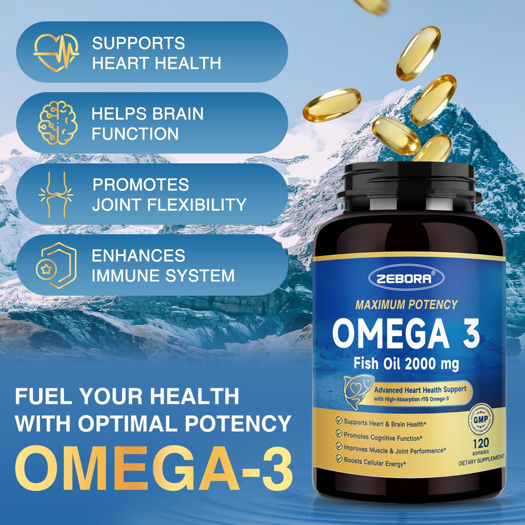 Omega 3 Fish Oil 2000mg 120 Softgels H7491
