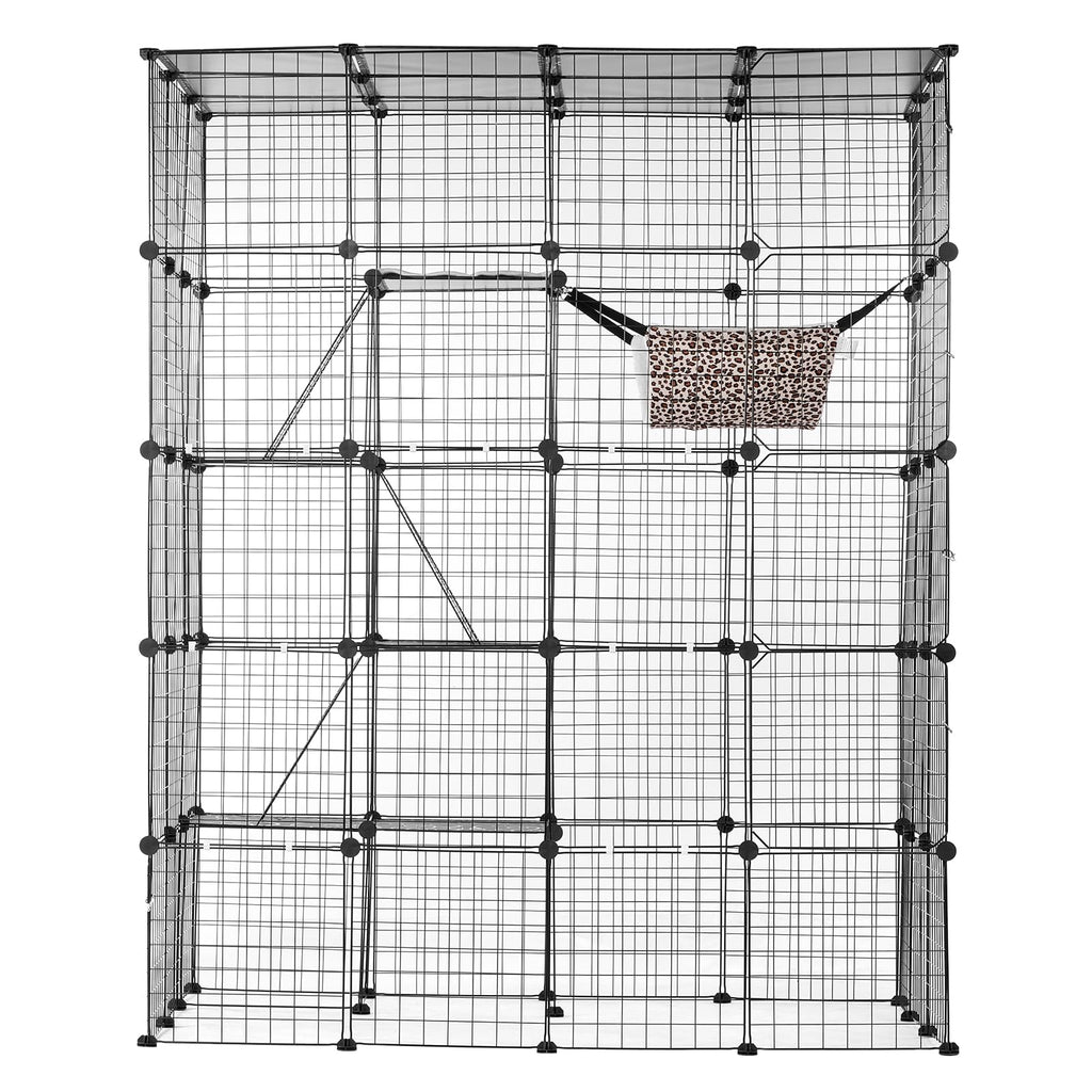 4-Tier Metal Wire Cat Cage with Hammock Ramp B559