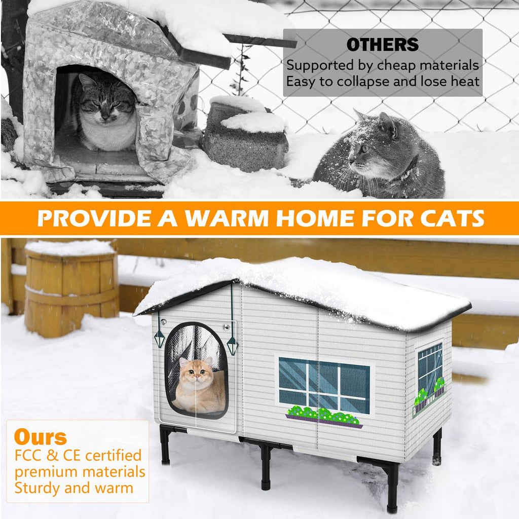 Weatherproof Heated Insulated Cat House J380