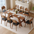 71" 9 Piece Walnut Dining Table Set Q376217