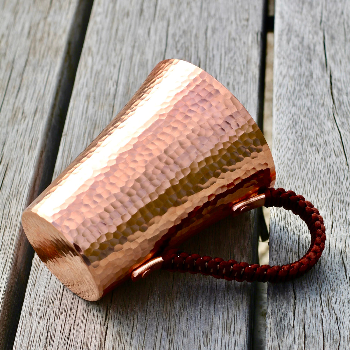Copper Hand Hammered Ice Tea Cup with Handle 15 OZ D595534