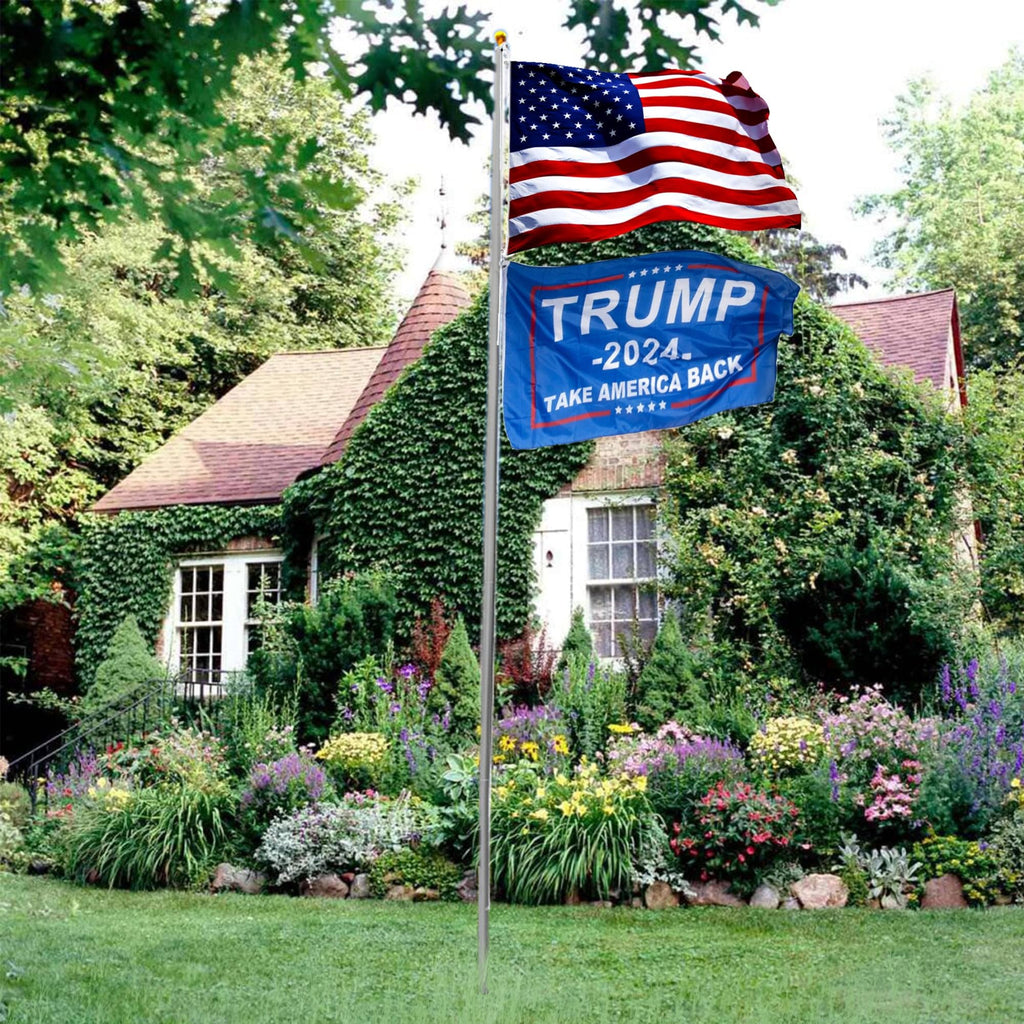 20 FT Aluminum Flagpole Kit with USA Flag Z70017