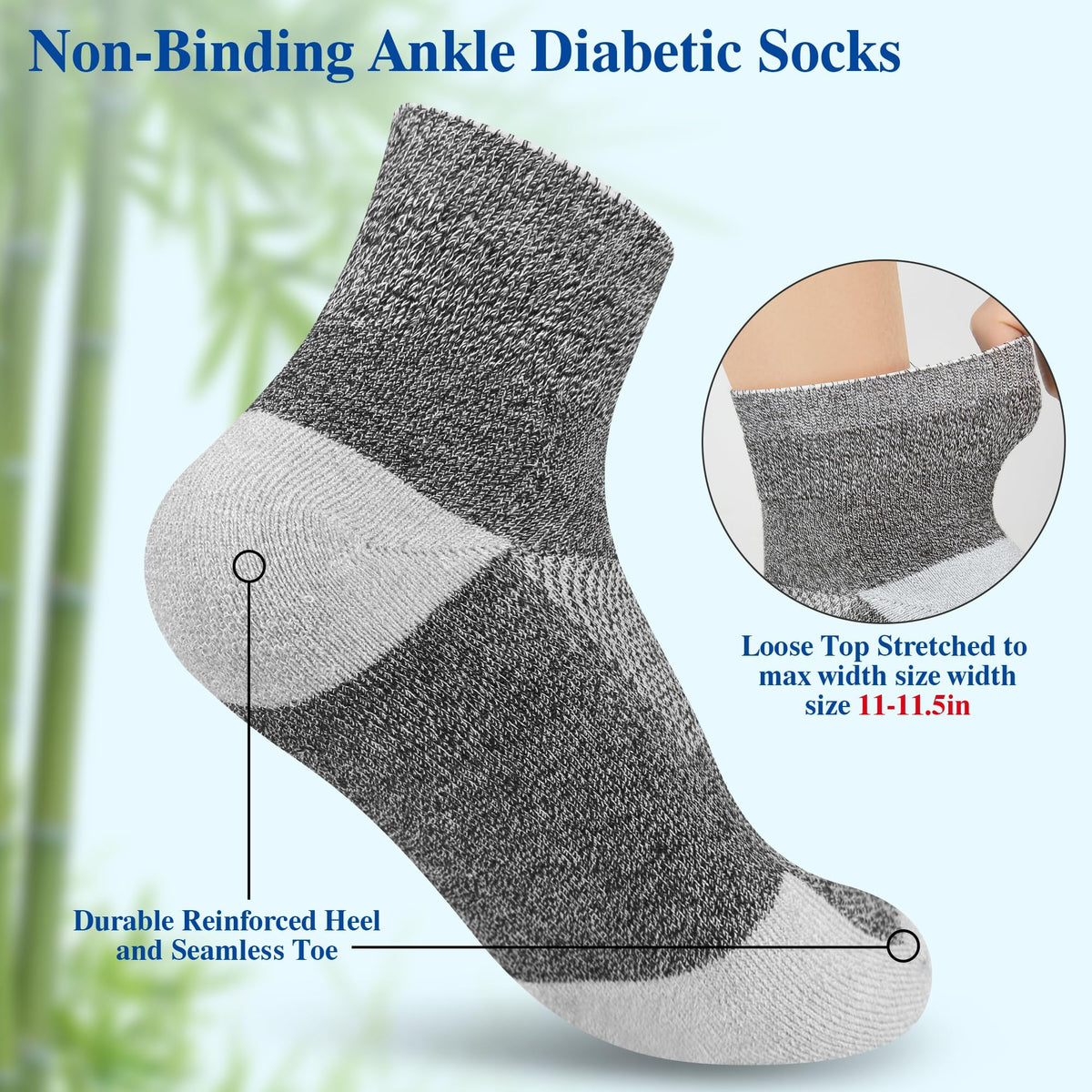 Diabetic Socks for Men, 10 Pairs Ankle & Low Cut Size 9-15 A5827