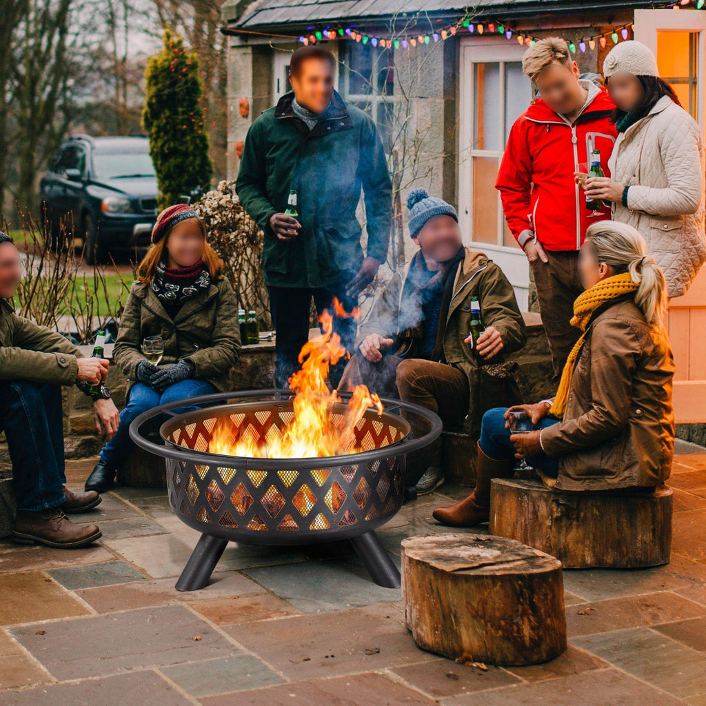 36in Wood Burning Fire Pit with Spark Screen K86868
